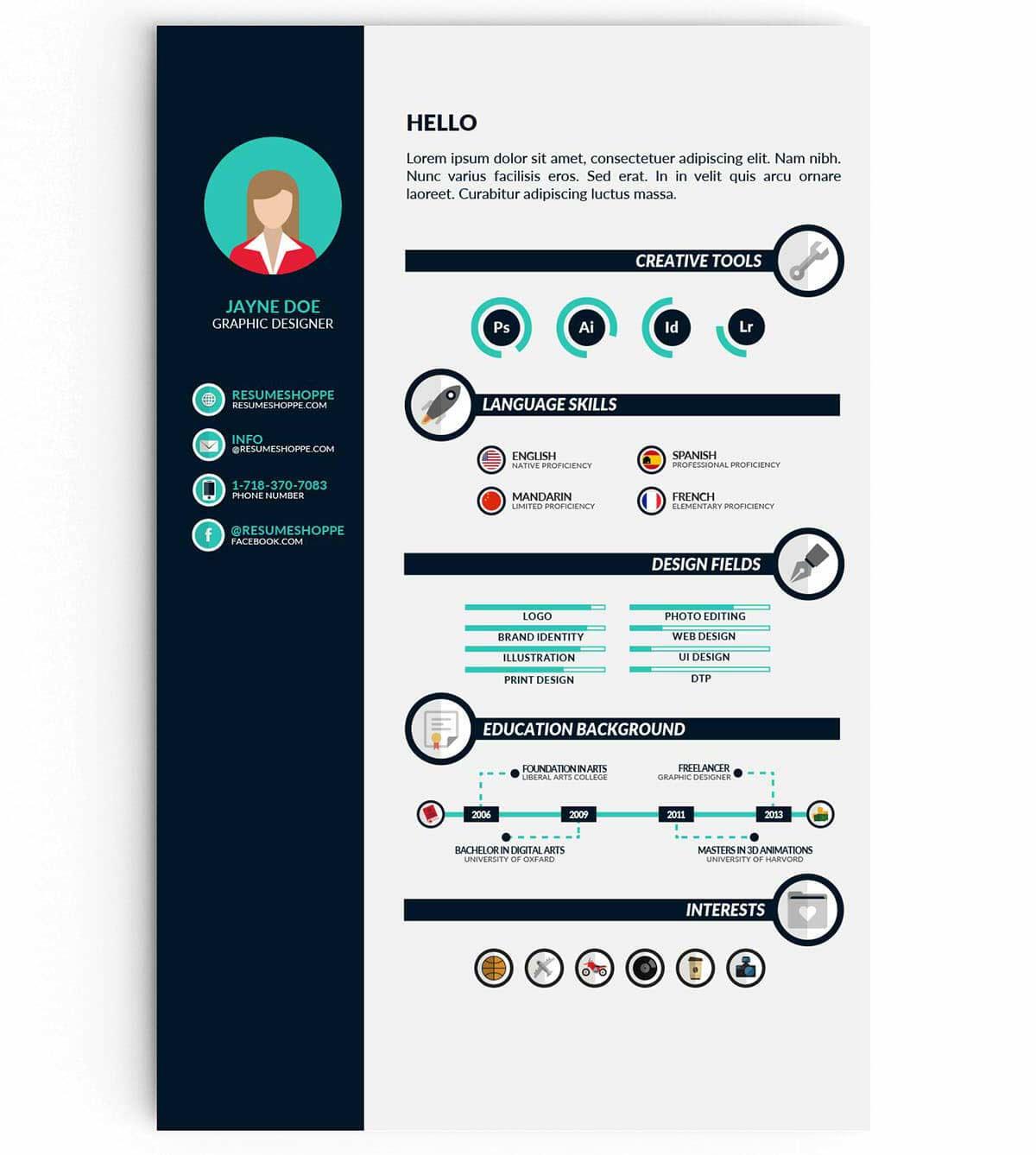 infographic resume templates  13 examples to download  u0026 use now