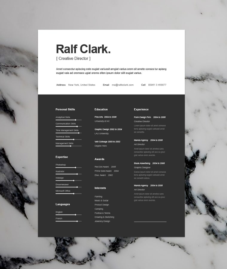 White Resume CV Template - Graphic Prime