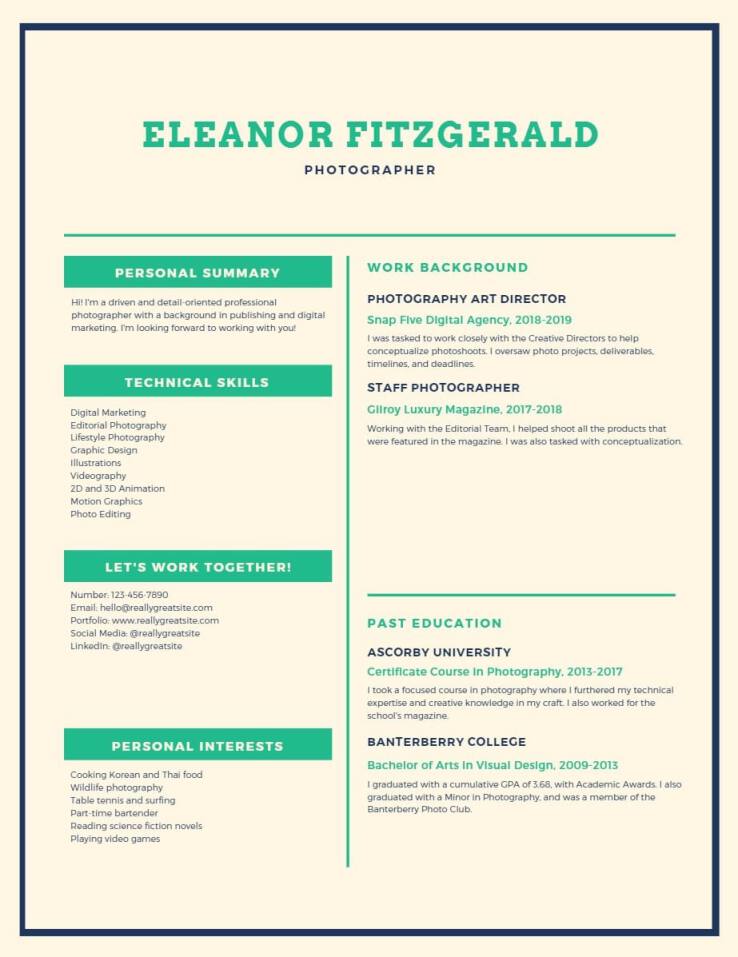 infographic resume template word free download