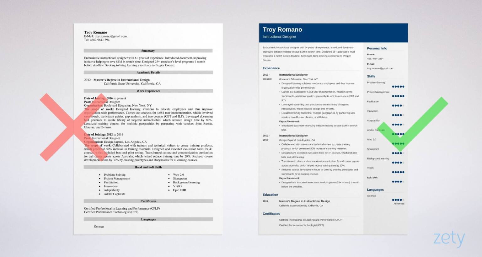 instructional designer resume templates