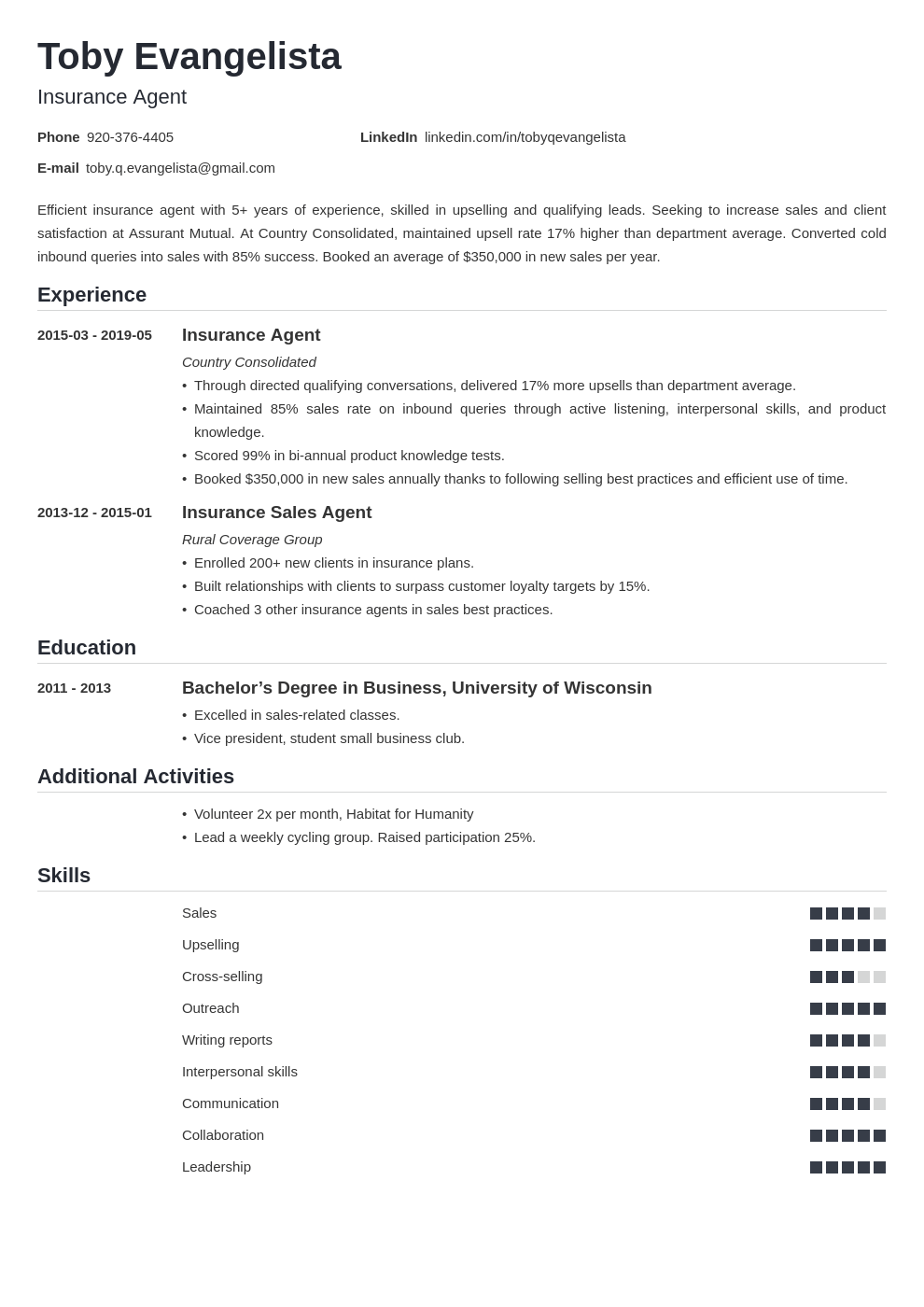 insurance agent resume example template nanica
