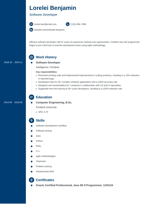 resume sample from Zety sample