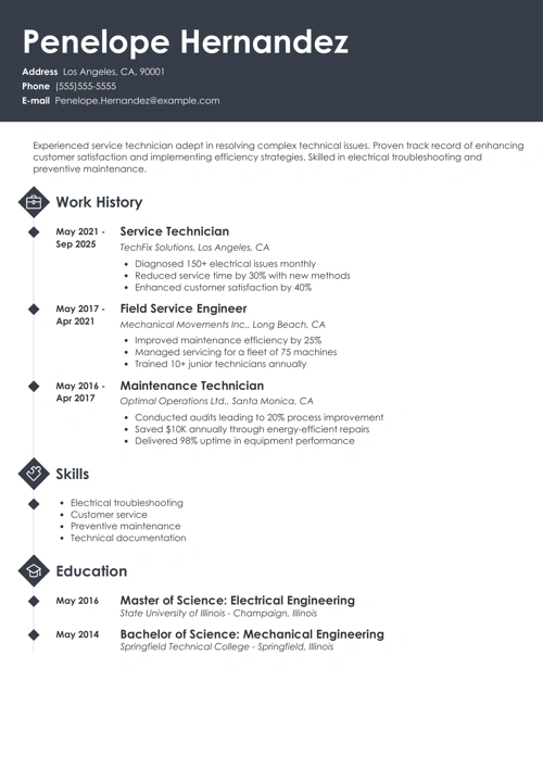 sample resume example