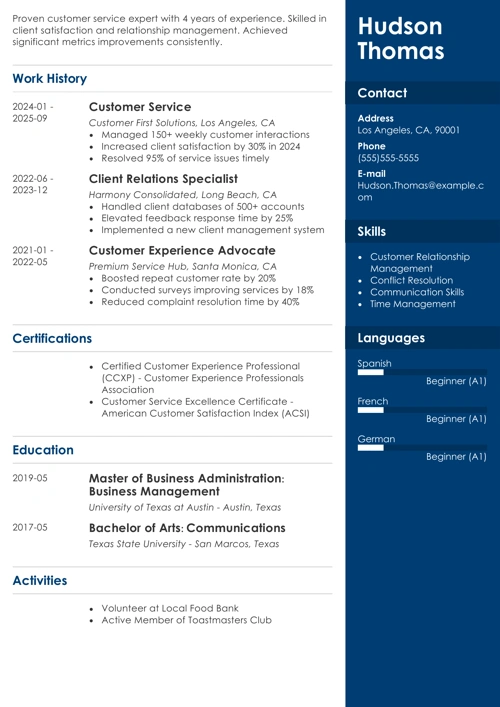 sample resume example