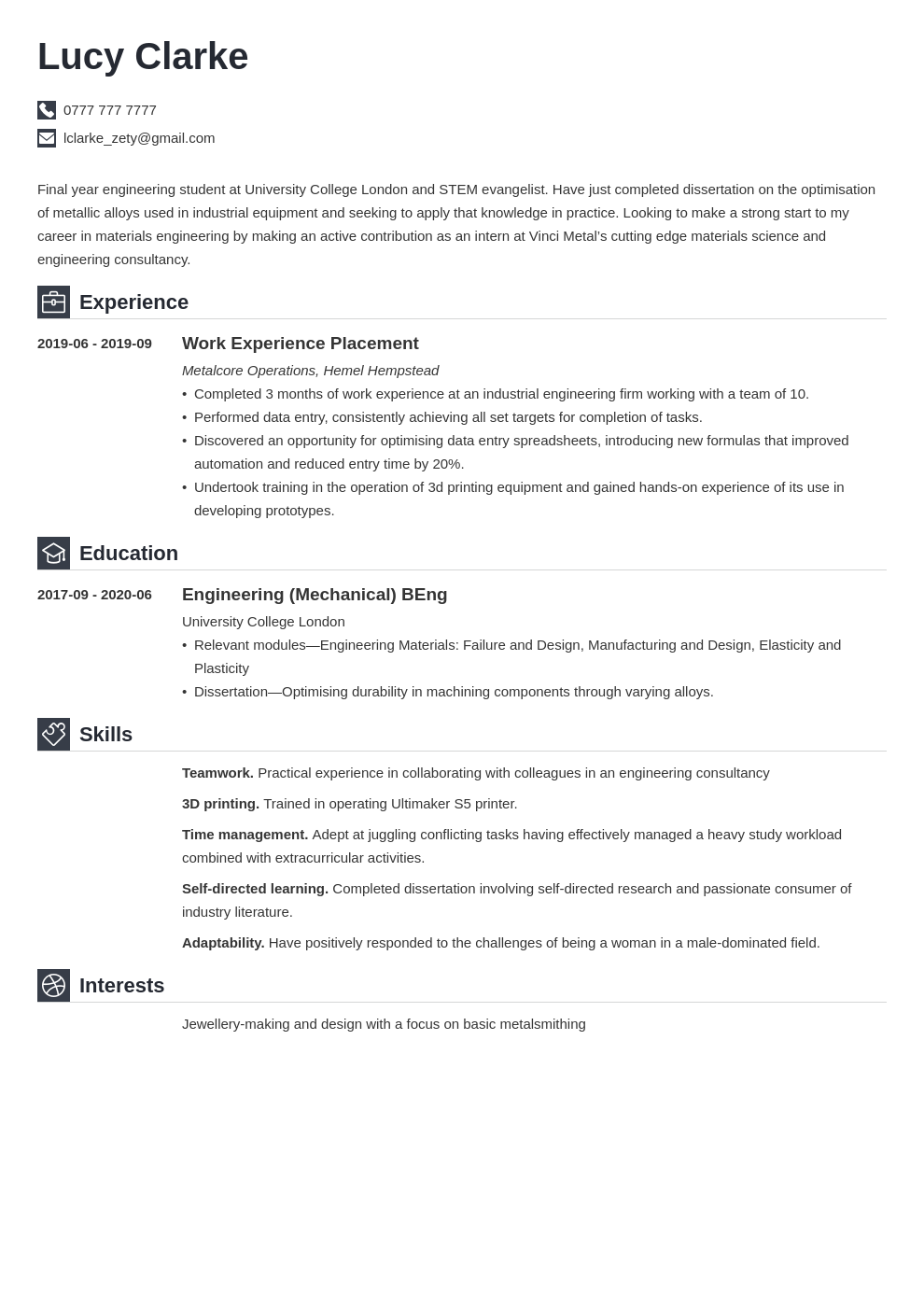 college student resume template for internship