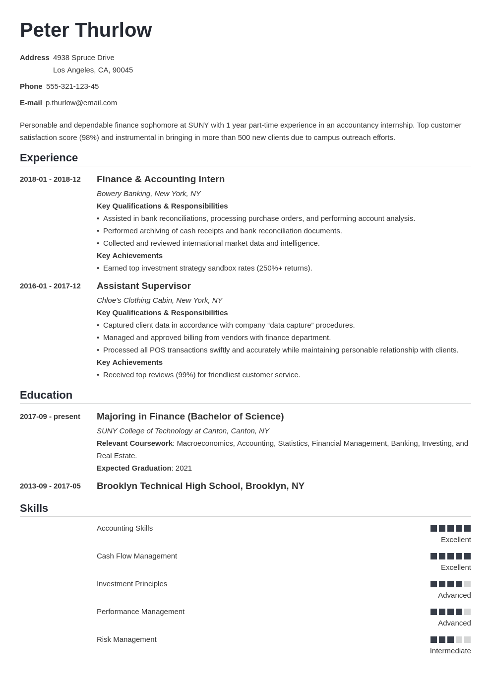 Internship College Student Resume Sample For Ojt