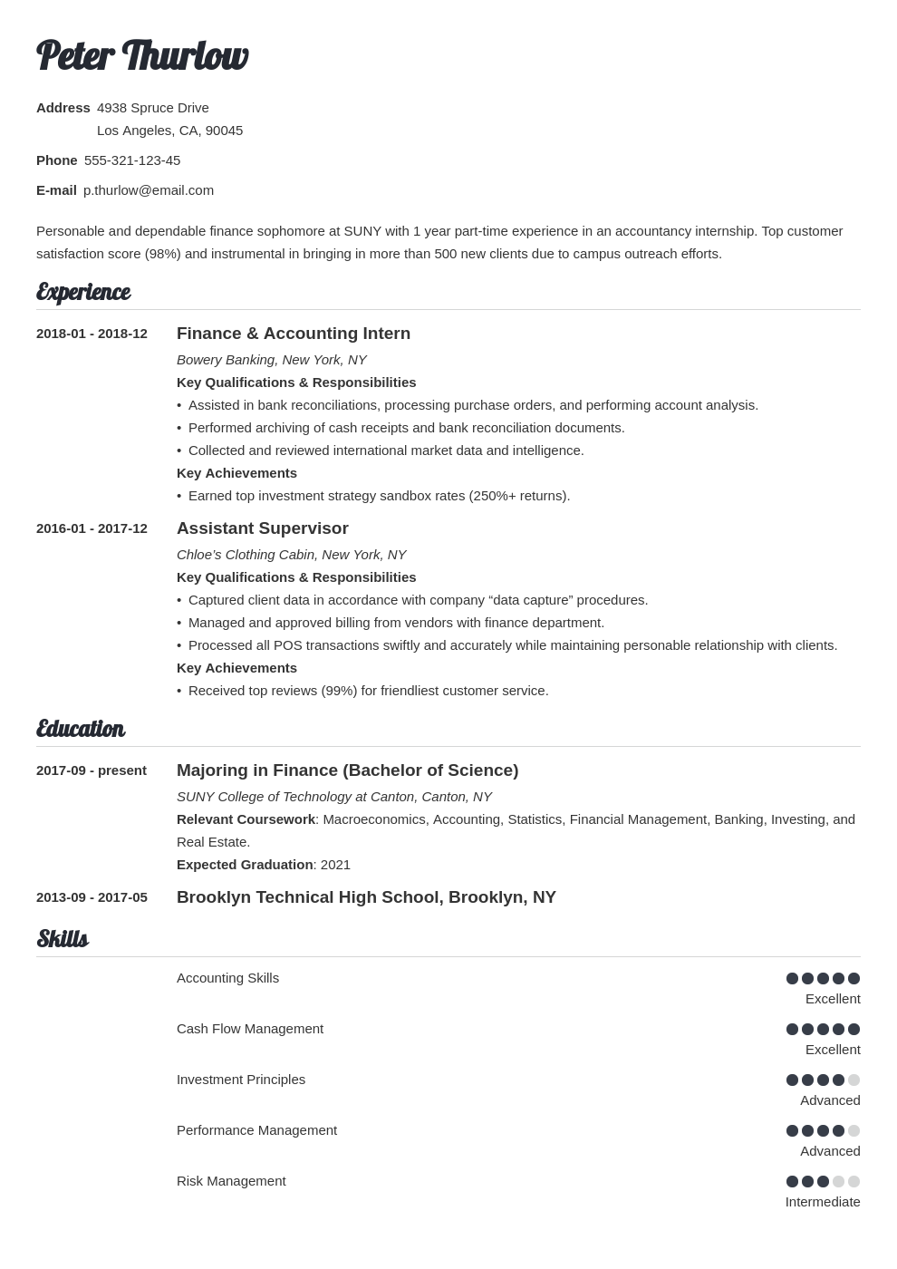 Resume for Internship: Template & Guide (20+ Examples)