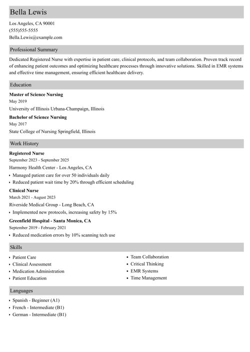 sample resume example