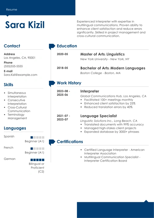 sample resume example