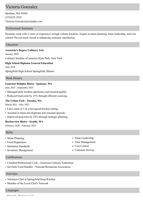 sample resume example