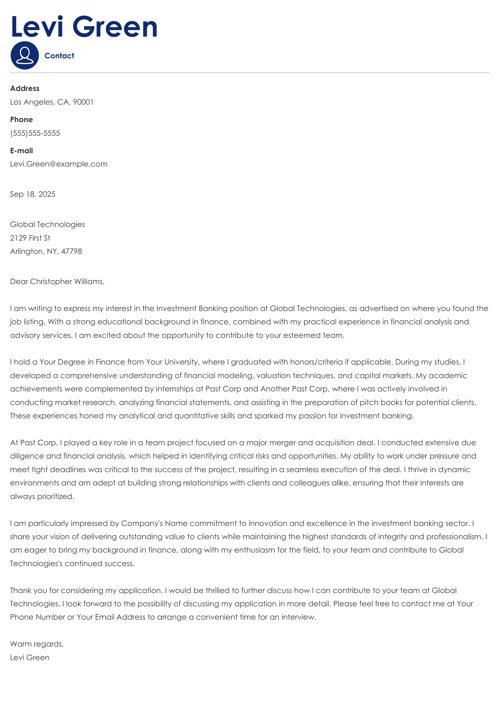 sample cover letter example