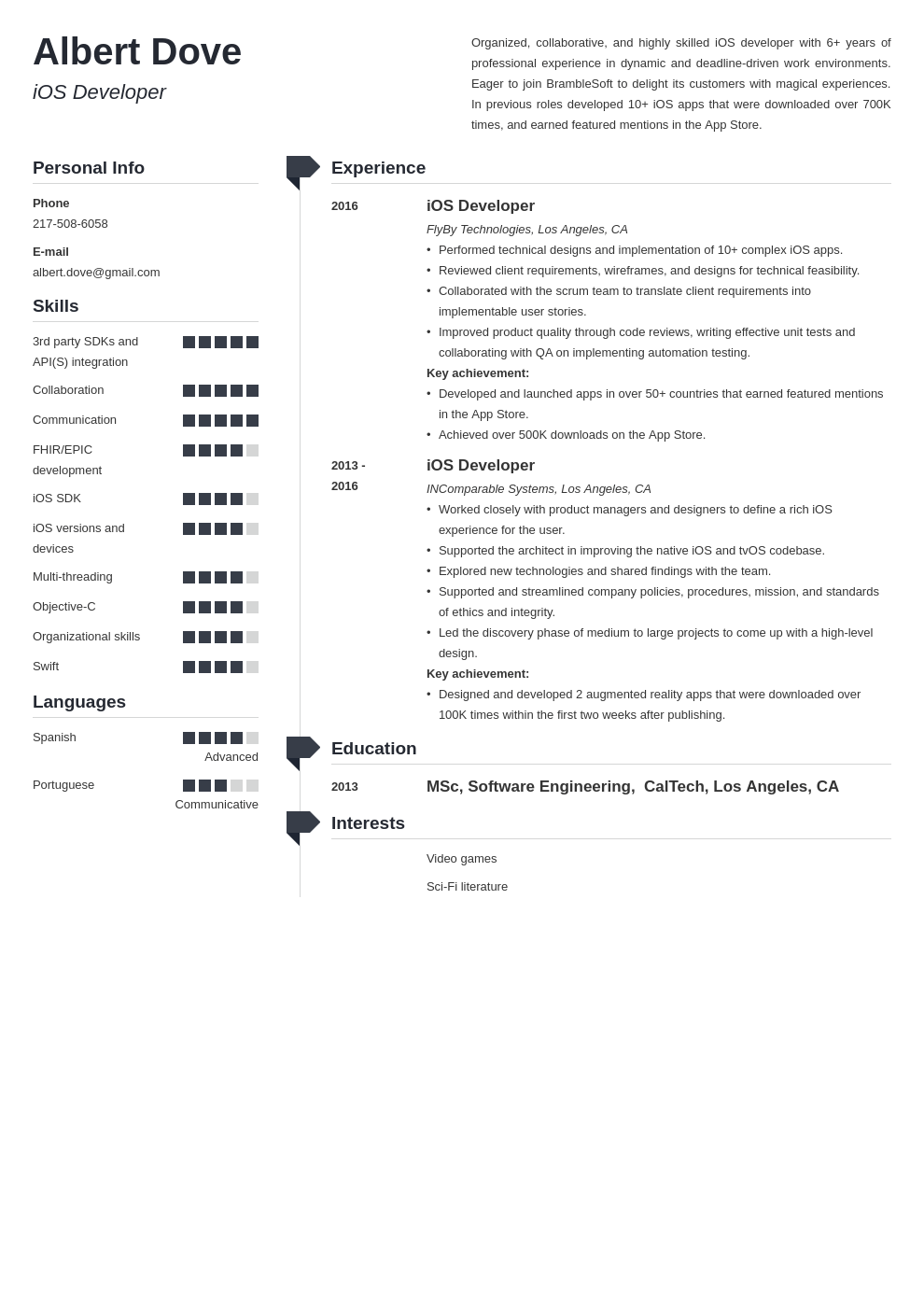 ios developer resume example template muse