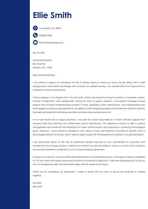 sample cover letter example