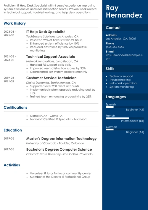 sample resume example