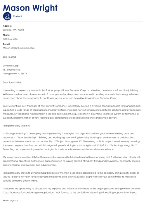 sample cover letter example