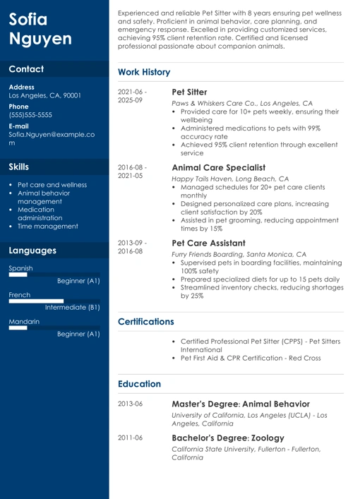 sample resume example