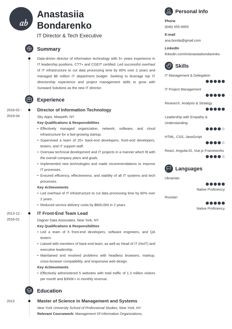 it director resume example template primo