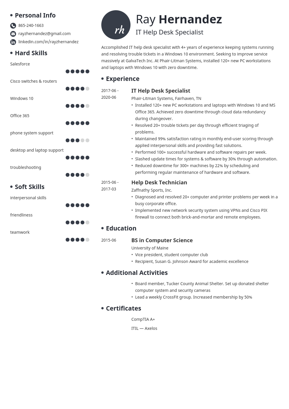 it help desk no experience resume