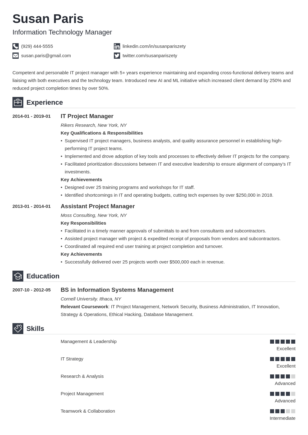 it manager resume example template iconic