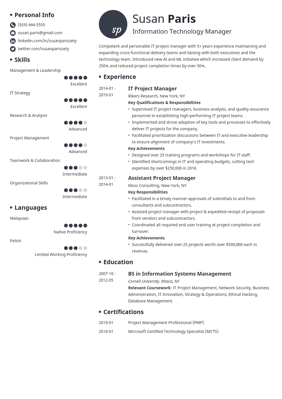 it manager resume example template initials