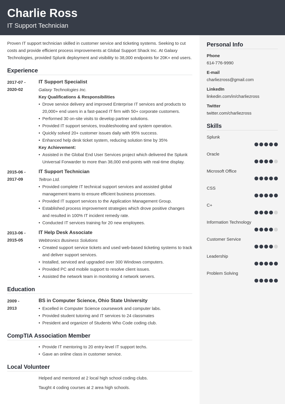 it support resume example template cubic