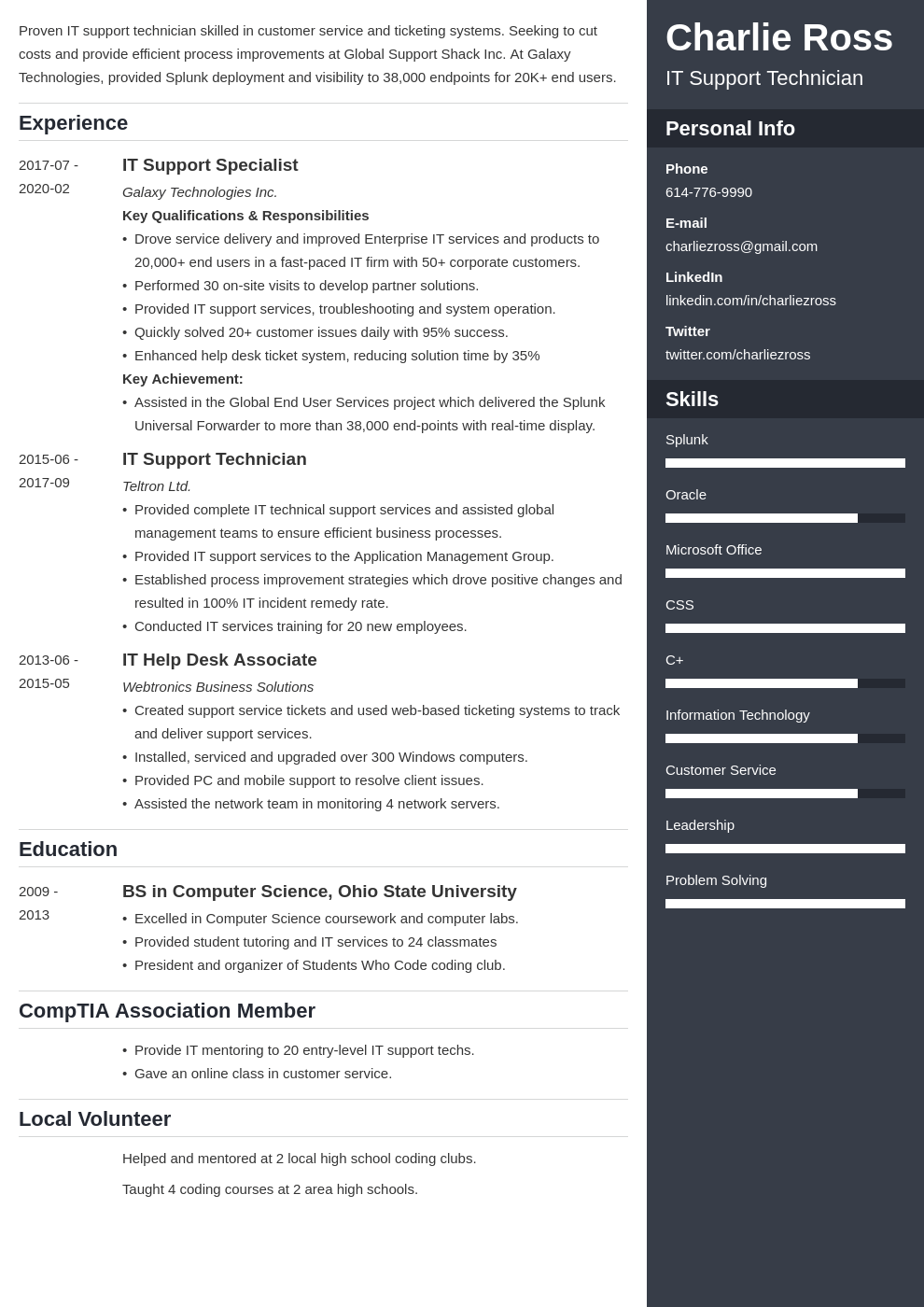 it support resume example template enfold