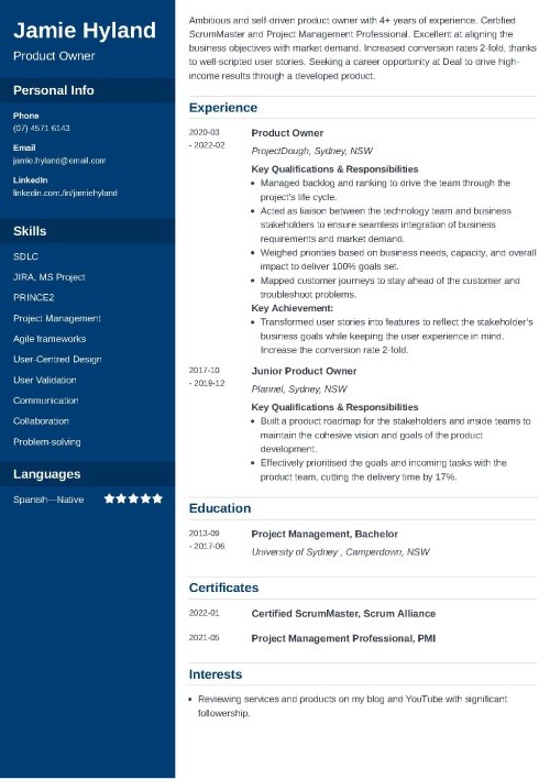 resume template microsoft word australia