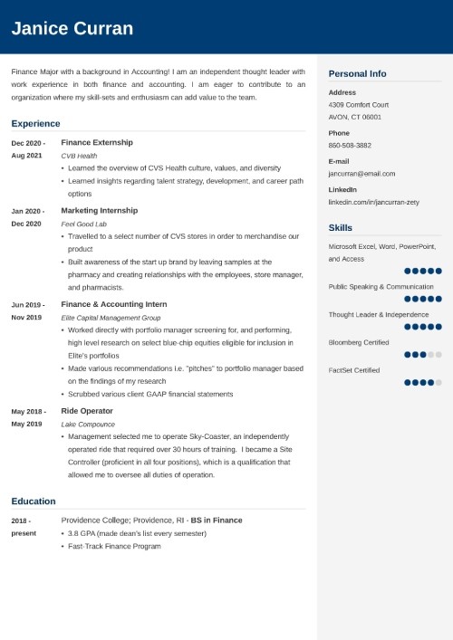 job profile examples