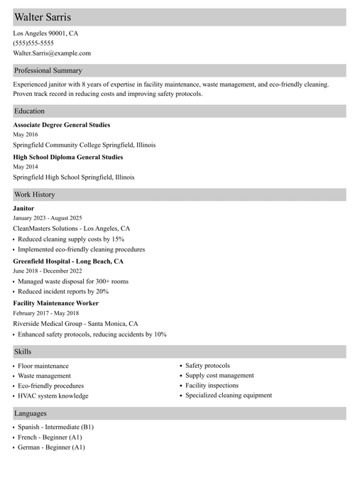 sample resume example