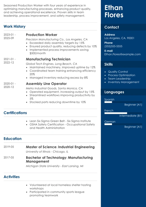 sample resume example