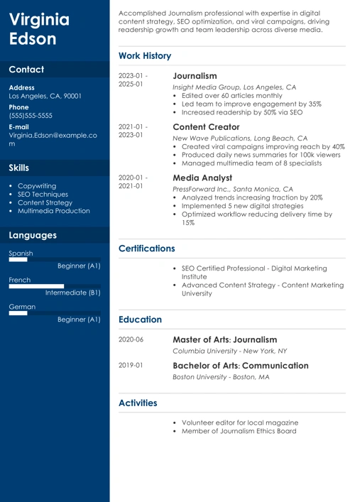 sample resume example