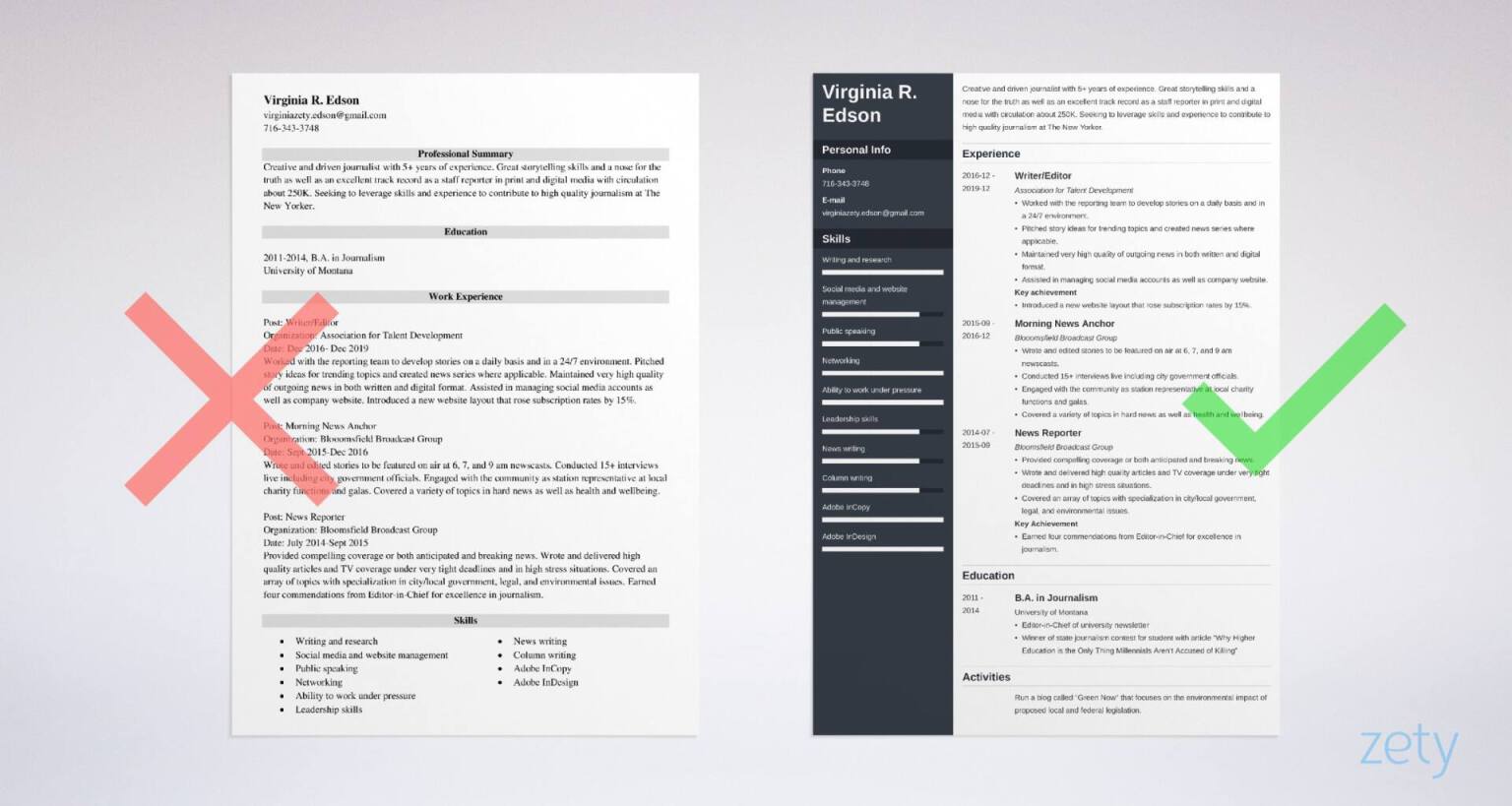 journalism resume templates