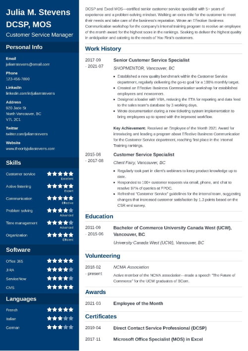 resume examples 2022 for job