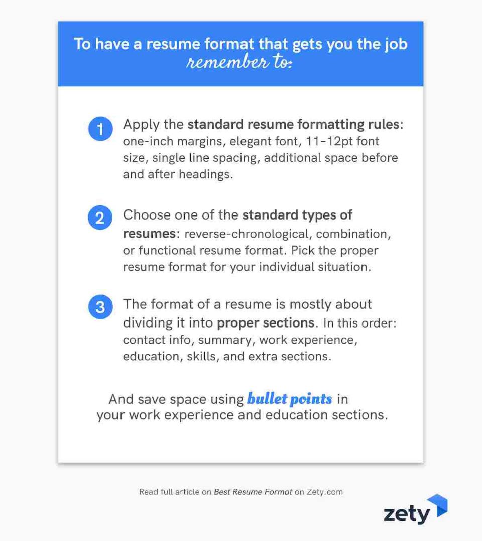 Key strategies for the perfect resume format