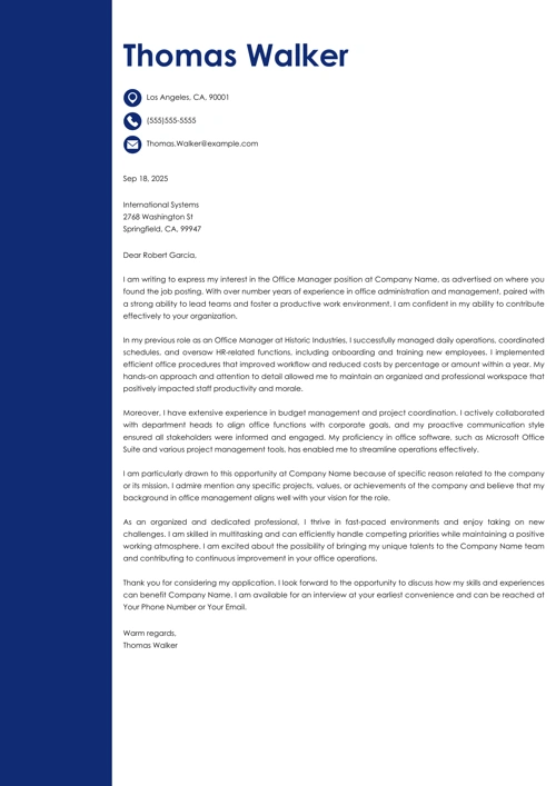 sample cover letter example