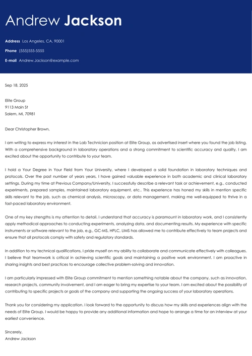 sample cover letter example