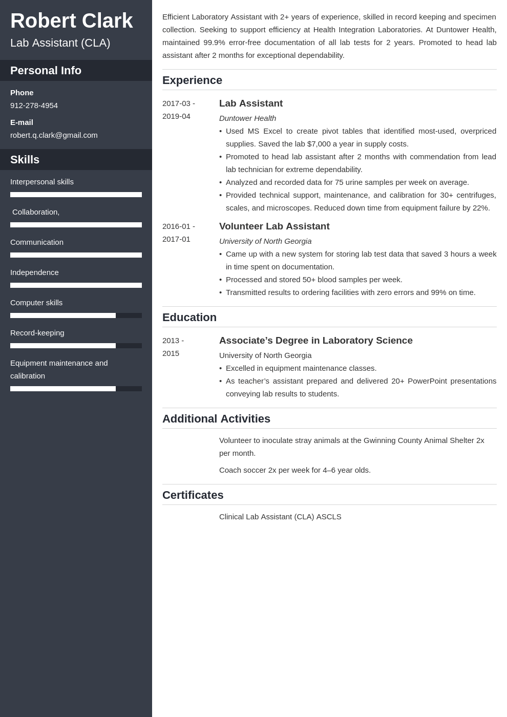 lab assistant resume example template cascade