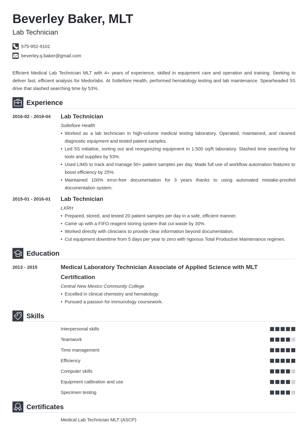 resume lab master