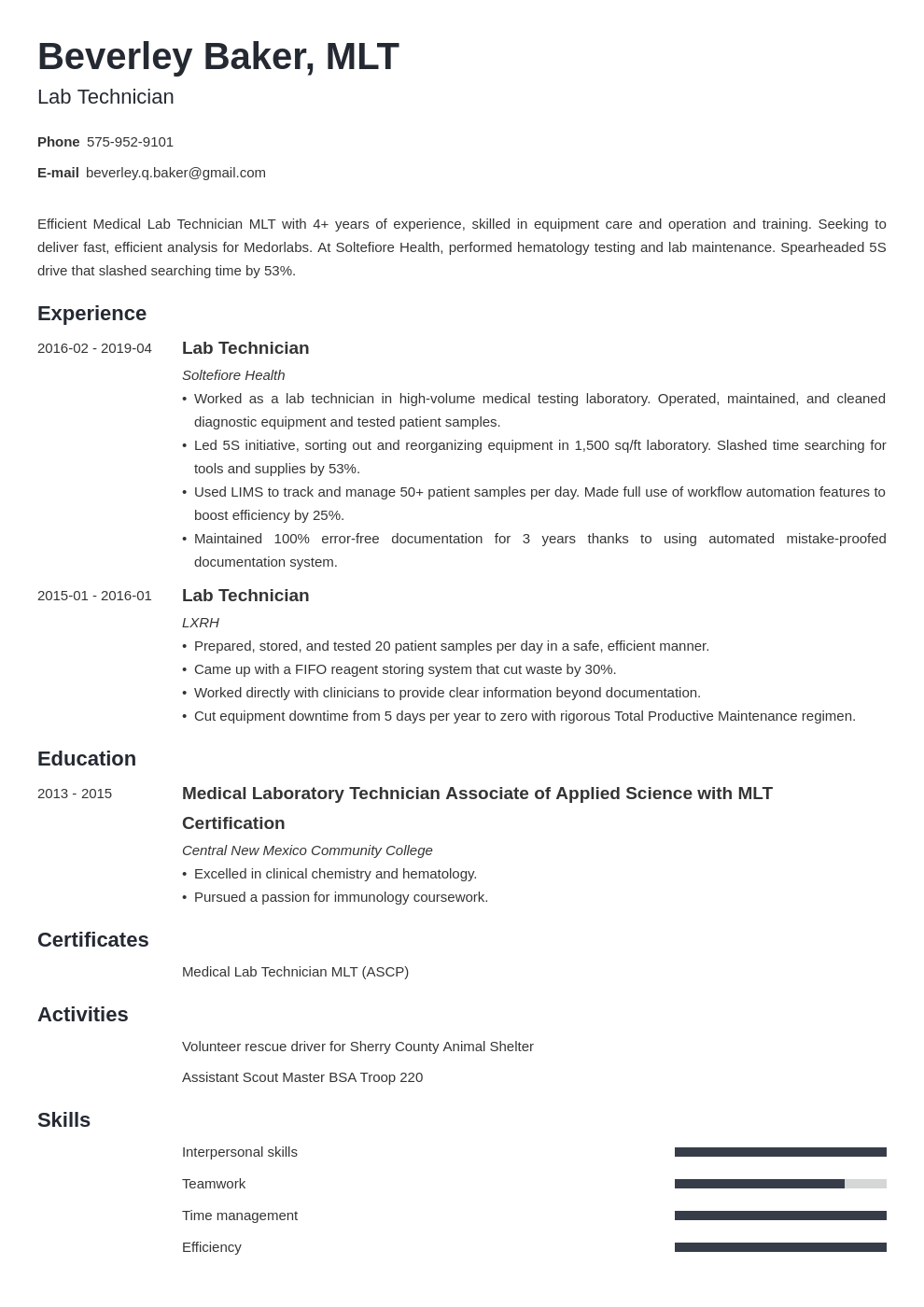Medical Laboratory Technician Tools