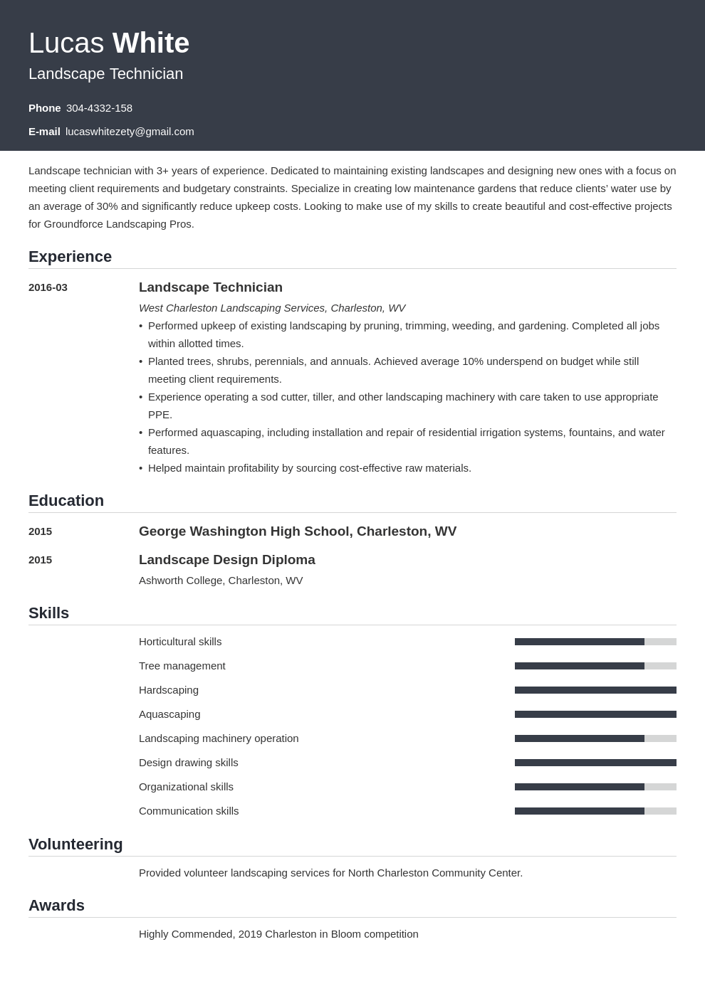 landscaping resume example template influx