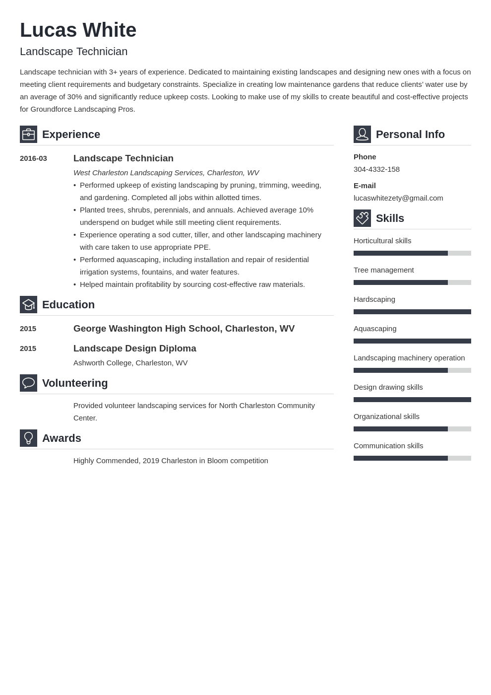landscaping resume example template vibes
