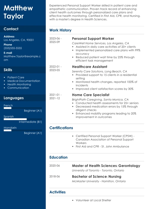 sample resume example