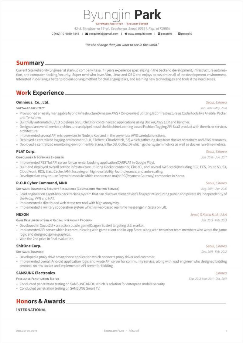 Cv Template Latex