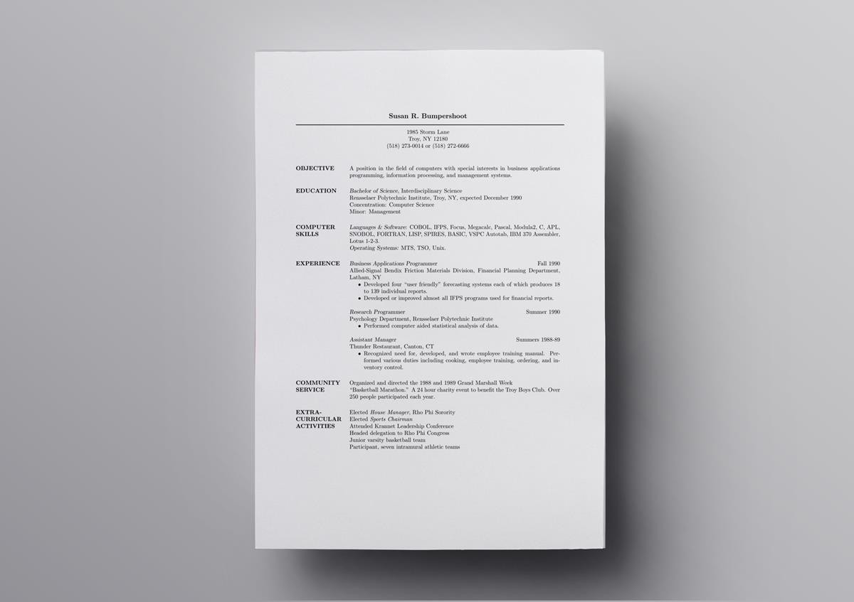 template zety curriculum vitae Tech Resume 10 CV & LaTeX Jobs] Templates [Academic &