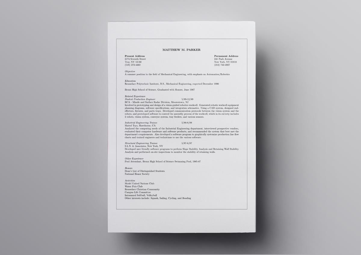 10 Latex Resume Templates Cv Templates