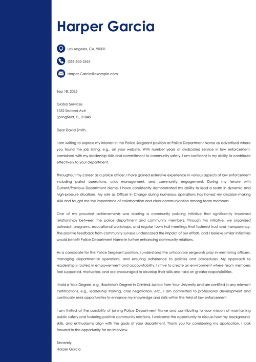 sample cover letter example