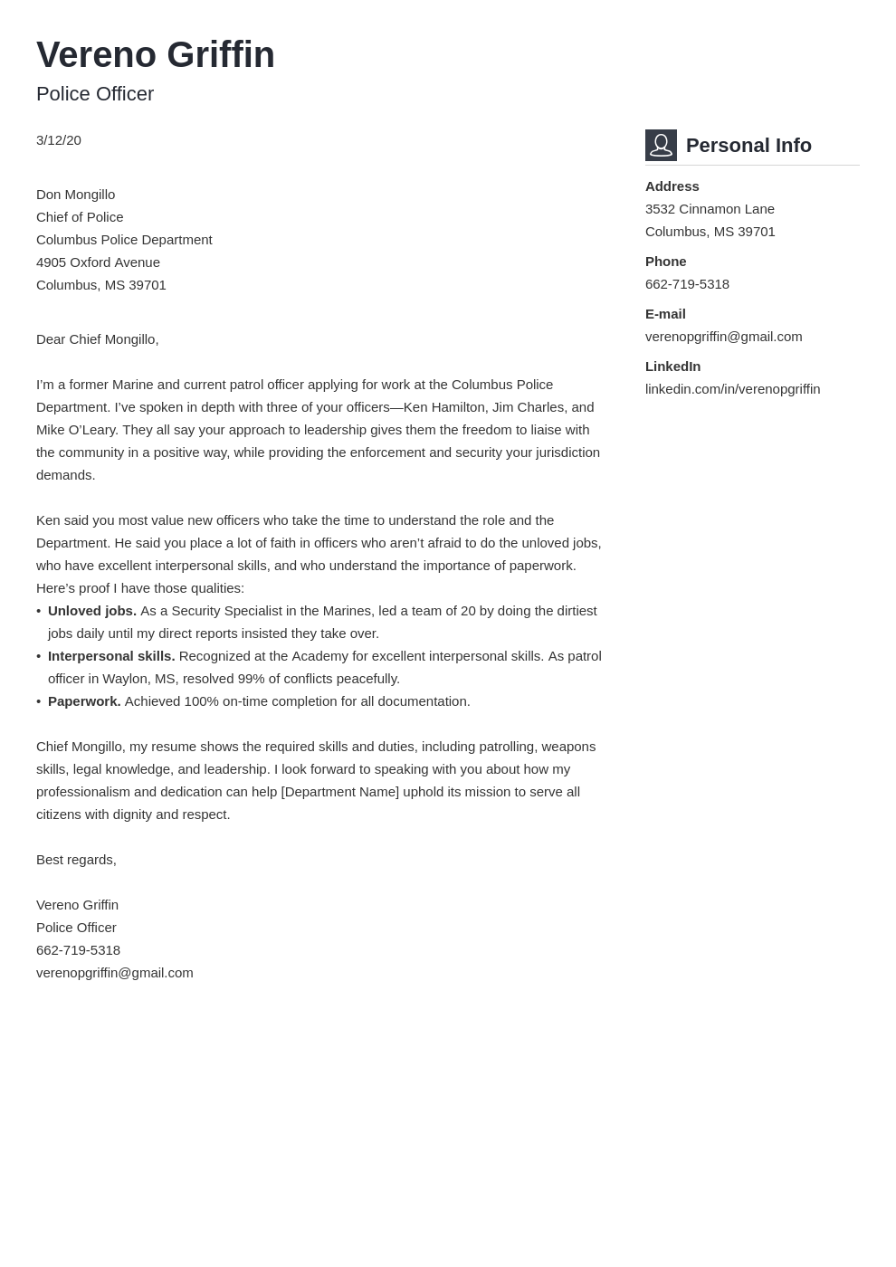 Cover Letter For Chief Of Police Position Onvacationswall Com   Law Enforcement Cover Letter Example Template Vibes 