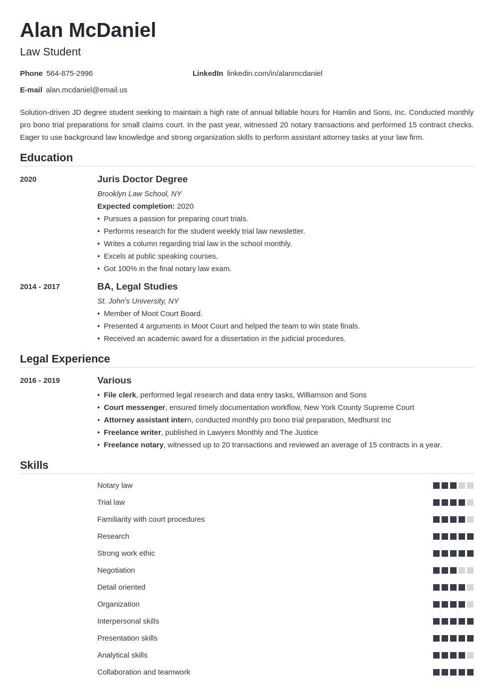 law school resume example template nanica