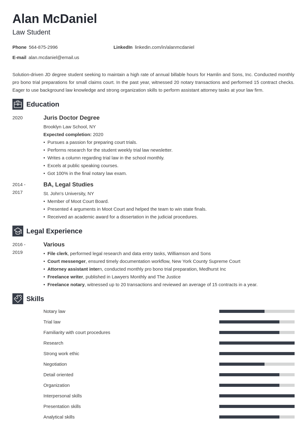law school resume example template newcast