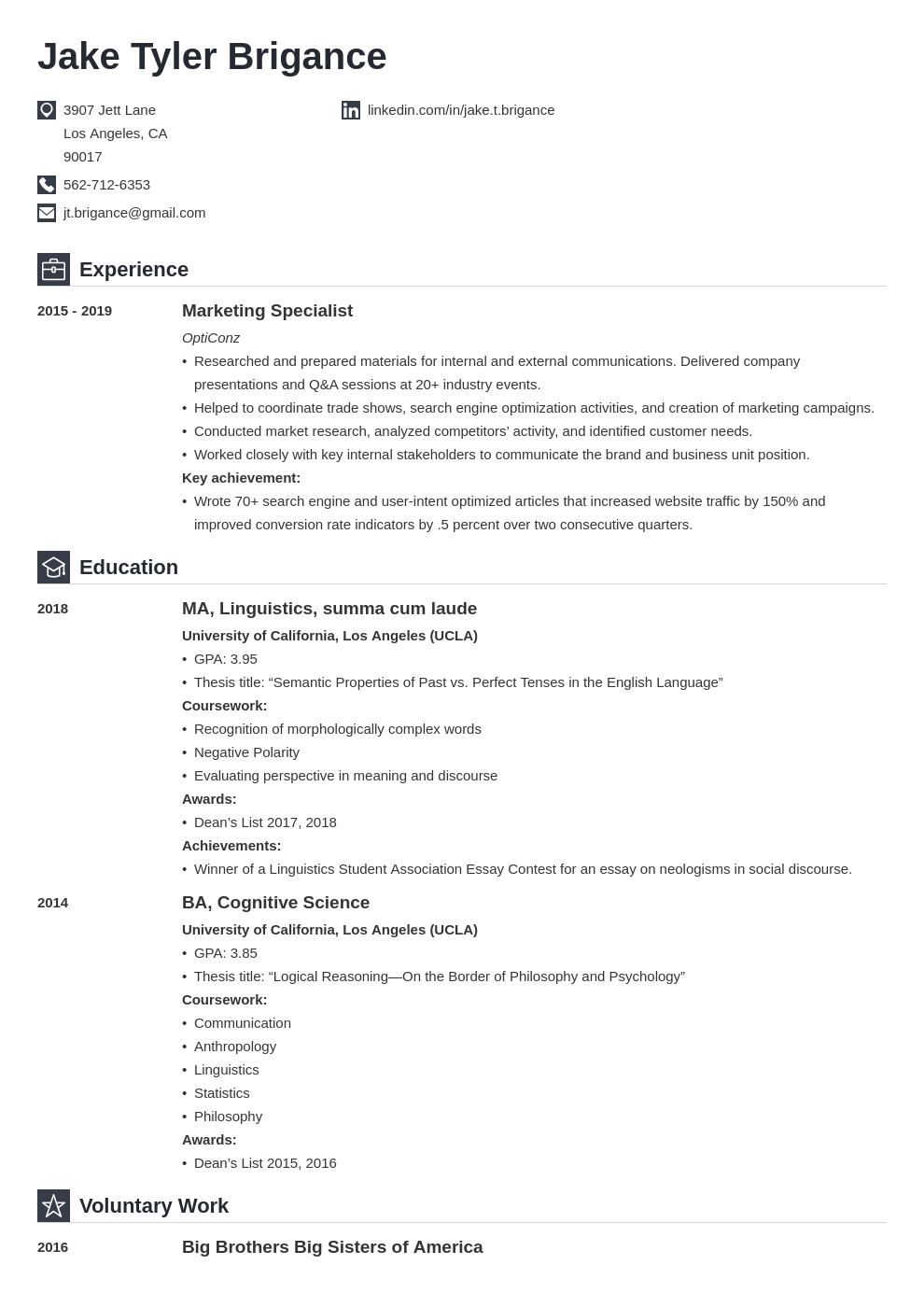 law student resume example template iconic